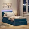 vidaXL Bett mit Stauraum und LED mit LED Dunkelblau 90 x 200 cm Samt