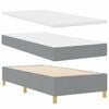 vidaXL Boxspringbett mit Kopfteil Hellgrau 100 x 200 cm Stoff