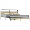 vidaXL Metallbett ohne Matratze Sonoma-Eiche 183x213 cm