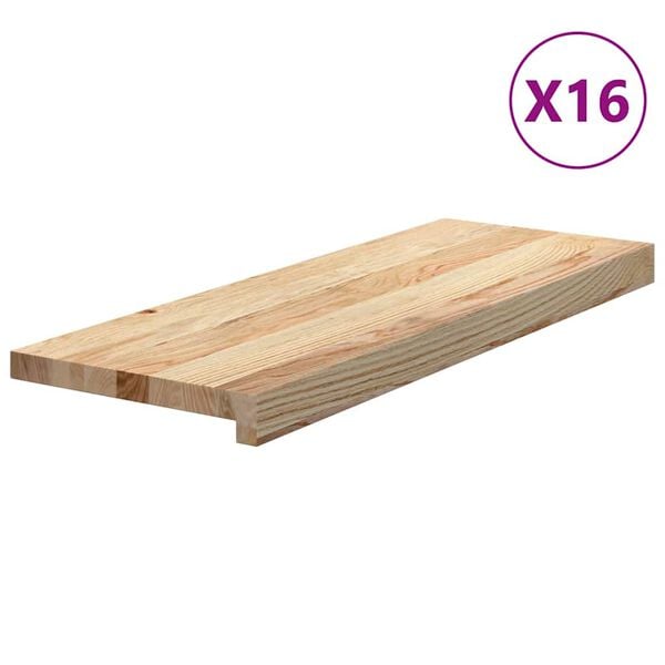 vidaXL Treppenstufen 16 Stk. Unbehandelt 70x30x2 cm Massivholz Eiche