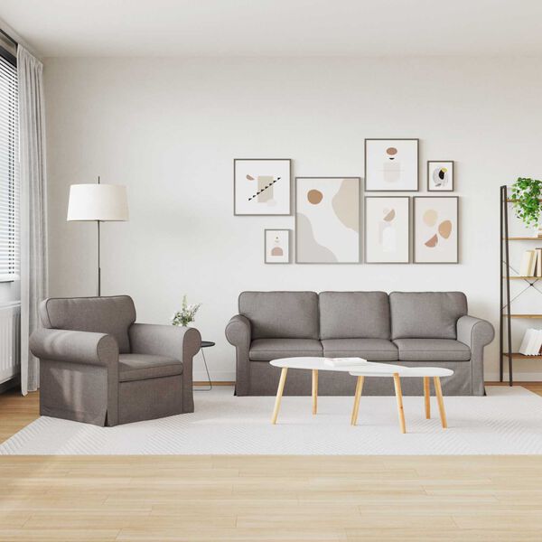 vidaXL Sofa 2 pcs Taupe