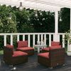 vidaXL 4-tlg. Garten-Lounge-Set mit Auflagen Poly Rattan Braun