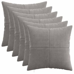 vidaXL Kissenbezug 6 pcs ALMELO Hellgrau 30 x 30 cm Cord