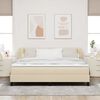 vidaXL Boxspringbett mit Matratze Creme 180 x 200 cm Stoff