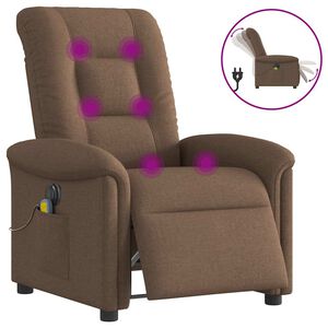 vidaXL Massagesessel Elektrisch Braun Stoff