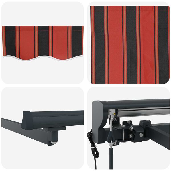 vidaXL Einziehbare Markise Orange und Schwarz 350 x 250 cm
