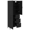 vidaXL Highboard Schwarz Eichen-Optik 69,5 x 34 x 180 cm Holzwerkstoff