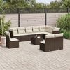vidaXL 11-tlg. Garten-Sofagarnitur mit Kissen Braun Poly Rattan