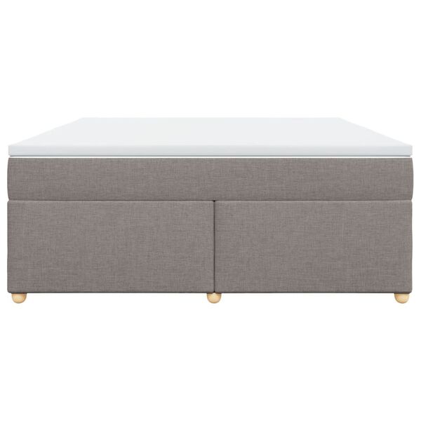vidaXL Boxspringbett mit Matratze Taupe 180x200 cm Stoff