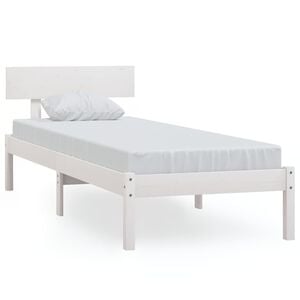 vidaXL Bettgestell ohne Matratze Wei&szlig; Massivholz Klein Einzelbett