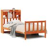 vidaXL Massivholzbett mit Regal ohne Matratze Wachsbraun 100x200 cm