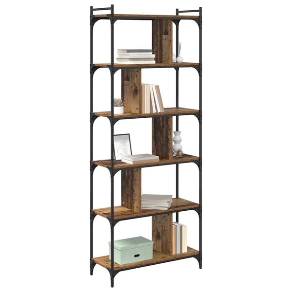 vidaXL B&uuml;cherregal Altholz 76 x 32 x 192 cm Holzwerkstoff