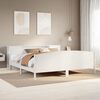vidaXL Massivholzbett mit Regal ohne Matratze Wei&szlig; 200x200 cm Kiefer