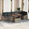 vidaXL Garten-Sofa-Set mit Speicher 7 pcs Grau Poly Rattan