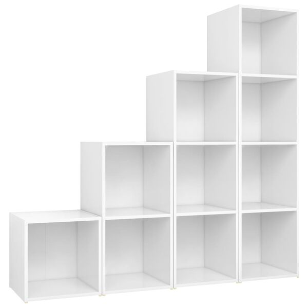 vidaXL 4-tlg. TV-Schrank-Set Weiß Holzwerkstoff