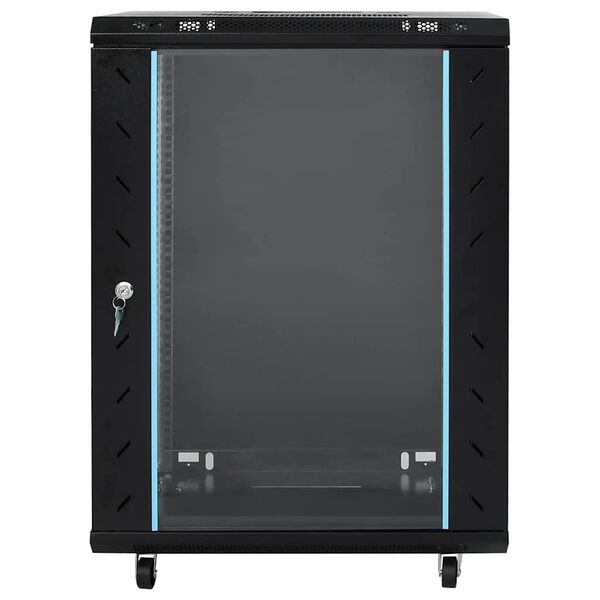 vidaXL 15U Netzwerkschrank 19" IP20 Schwarz 60x45x86 cm