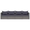 vidaXL 4-tlg. Garten-Sofagarnitur mit Kissen Grau Poly Rattan