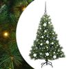 vidaXL K&uuml;nstlicher Weihnachtsbaum mit 150 LEDs Gr&uuml;n 120 cm PE und PVC
