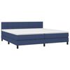 vidaXL Boxspringbett mit Matratze Blau 200x200 cm Stoff