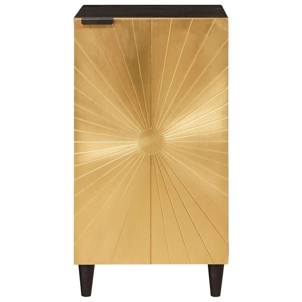 vidaXL Sideboard Schwarz und Gold 40 x 33 x 75 cm massives Mangoholz
