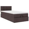 vidaXL Ottoman-Bett mit Matratze & LEDs Dunkelbraun 80x200 cm Stoff