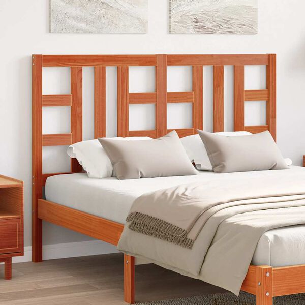 vidaXL Kopfteil Wachsbraun 135 cm Massivholz Kiefer