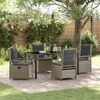 vidaXL Garten Essgruppe 5 pcs Hellgrau Poly-Rattan