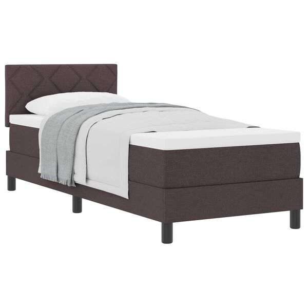 vidaXL Boxspringbett mit Matratze Dunkelbraun 80 x 200 cm Stoff