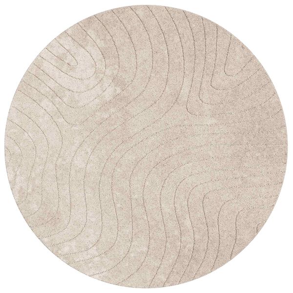 vidaXL Bereichsteppiche Rund PALMERAS Beige &Oslash; 200 CM Polyester