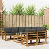 vidaXL Outdoor-Sofagarnitur mit Kissen 9 pcs Natur und Anthrazit