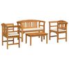vidaXL Gartenrosen-Lounge-Set mit Kissen 4 pcs Massivholz Akazie