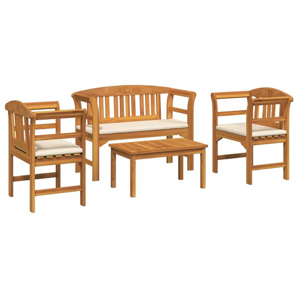 vidaXL Gartenrosen-Lounge-Set mit Kissen 4 pcs Massivholz Akazie