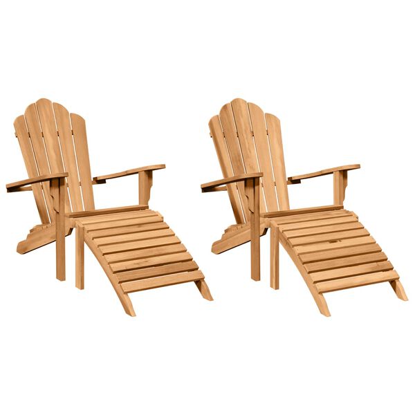 vidaXL Adirondack-Stuhl 2 pcs Braun 137 x 77 x 95 cm Massivholz Teak