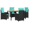 vidaXL Outdoortisch-Set 5 stk. PE Rattan und pulverbeschichteter Stahl