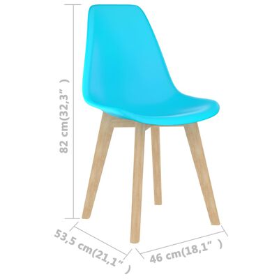 vidaXL Esszimmerstühle 4 Stk. Blau Kunststoff