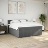 vidaXL Boxspringbett mit Matratze Dunkelgrau 200x200 cm Stoff