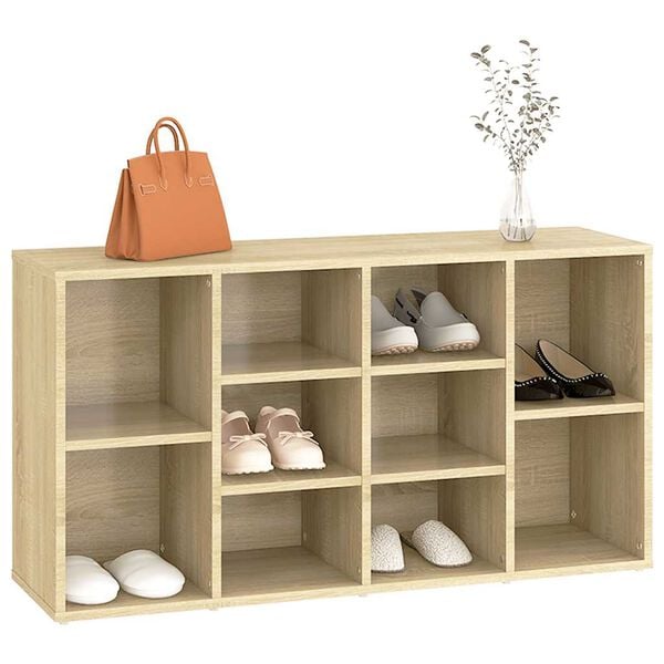 vidaXL Schuhbank Sonoma-Eiche 103x30x55 cm Holzwerkstoff