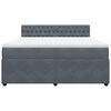 vidaXL Boxspringbett mit Matratze Dunkelgrau 180x200 cm Samt