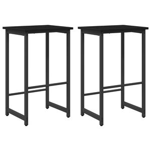 vidaXL Barhocker 2 stk. Schwarz Eichen-Optik 40 x 32 x 74 cm