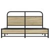 vidaXL Metallbett ohne Matratze Sonoma-Eiche 160x200 cm