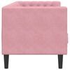 vidaXL Chesterfield-Sofa mit Nackenrollen 3-Sitzer Rosa Samt
