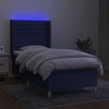 vidaXL Boxspringbett mit Matratze & LED Blau 90x200 cm Stoff