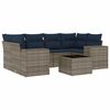 vidaXL 7-teiliges Gartensofa-Set mit Kissen, grau, Polyrattan