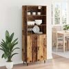 vidaXL Highboard Altholz 69,5 x 34 x 180 cm Engineered Wood und Glas