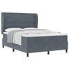 vidaXL Boxspringbett mit Matratze Dunkelgrau 200 x 160 cm Polyester