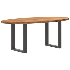 vidaXL Esstisch Hellbraun 200x100x74 cm Massivholz Eiche Oval
