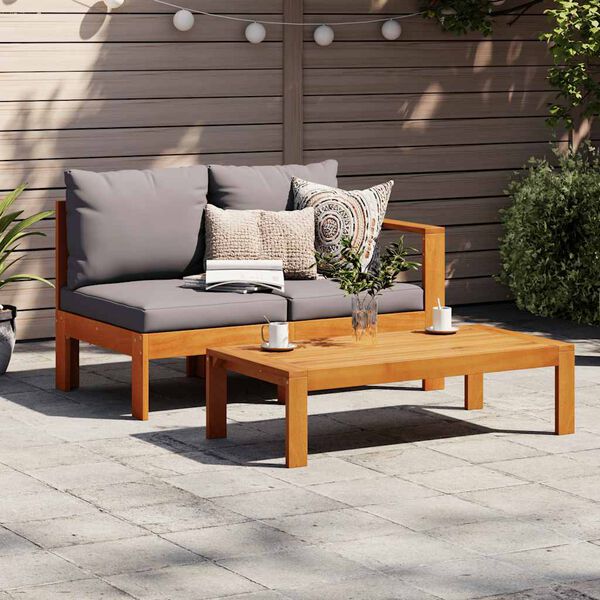 vidaXL Gartensofa mit 1 Armlehne 2-Sitzer Massivholz Akazie