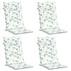vidaXL Hochlehner-Auflagen 4 Stk. Blattmuster Stoff