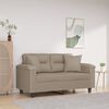 vidaXL 2-Sitzer-Sofa mit Kissen Taupe 120 cm Mikrofasergewebe
