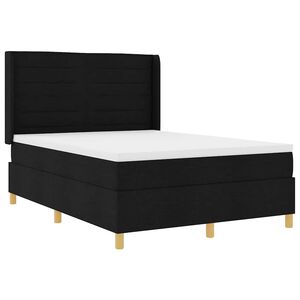 vidaXL Boxspringbett mit Matratze Schwarz 140 x 190 cm Stoff